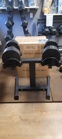 HFG Elite "Adjustable Dumbbells [5 to 80 lbs.] With Stand