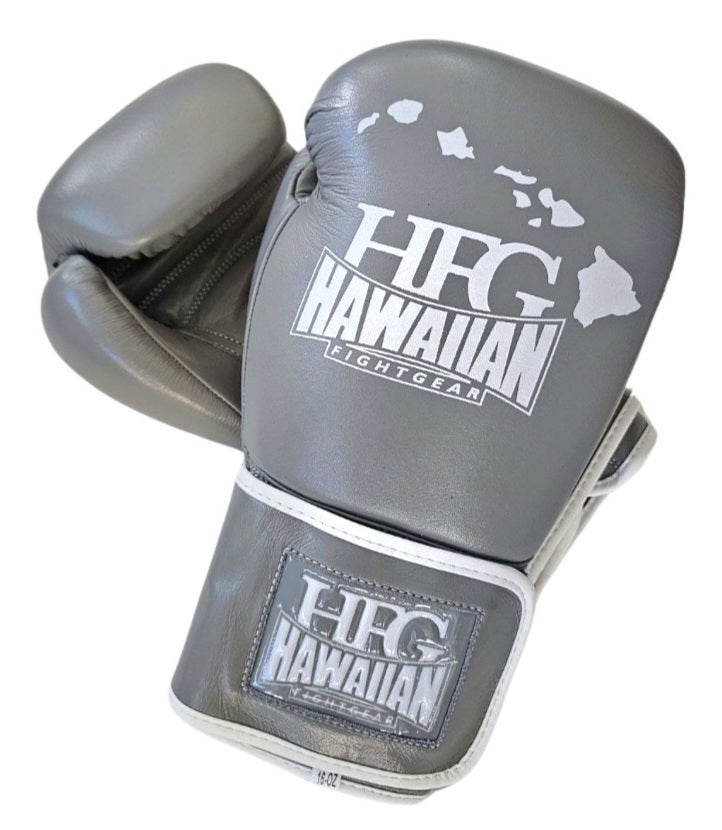 Red And White Hibiscus Hawaiian Print Boxing Gloves