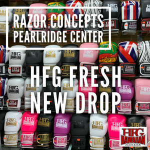 "Fresh New Drop" @ Razor Concepts Pearlridge West Oahu for HFG Apparel and Fight Gear today...