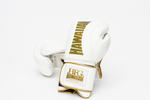 New! HFG 3.0 "Spar Pro" Training Boxing Gloves (White/Gold)