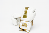 New! HFG 3.0 "Spar Pro" Training Boxing Gloves (White/Gold)