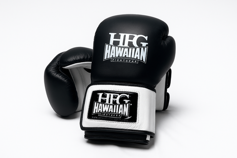 New! HFG 3.0 "Dominator" Training Boxing Gloves Black/White) ppl