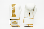 New! HFG 3.0 "Spar Pro" Training Boxing Gloves (White/Gold)