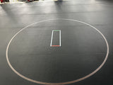 HFG Full Size Wrestling Mats- 35' x 35' x 1  5/8" Black w/ Comp Circle