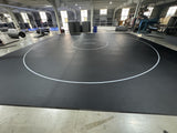 HFG Full Size Wrestling Mats- 35' x 35' x 1  5/8" Black w/ Comp Circle