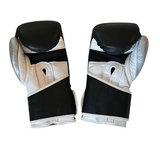 New! HFG 3.0 "Gel Pro" Training Boxing Gloves (Black/White/Silver)