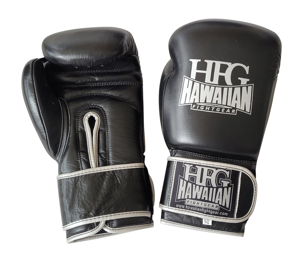 Black Silver Label Training Boxing Gloves – Hawaiian Fightgear